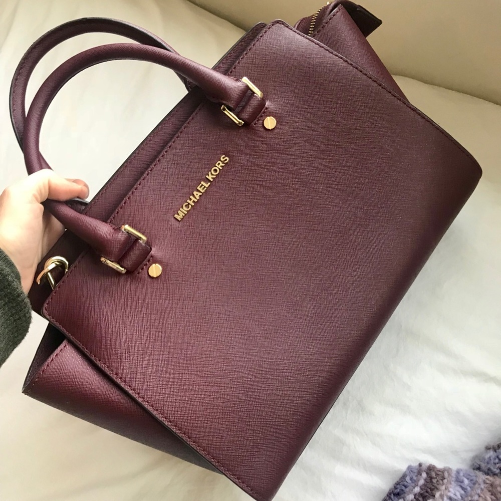 Michael Kors Selma Saffiano medium leather satchel